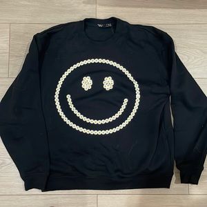 Black Smile Face Crewneck